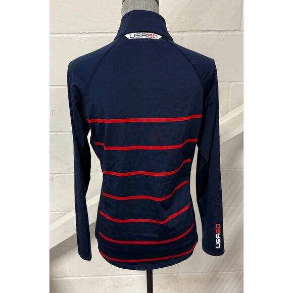 RLX Ralph Lauren U.S. Ryder Cup 2020 Striped Golf 1/4 Zip Shirt Pullover Size M - Picture 7 of 9